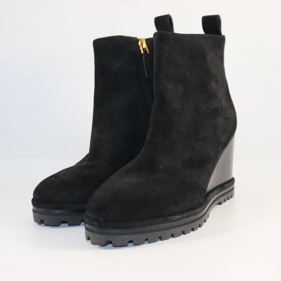 Tory Burch Black Suede Wedge Boots 6.5M – New w/ Dust Bag - Picture 2 of 6